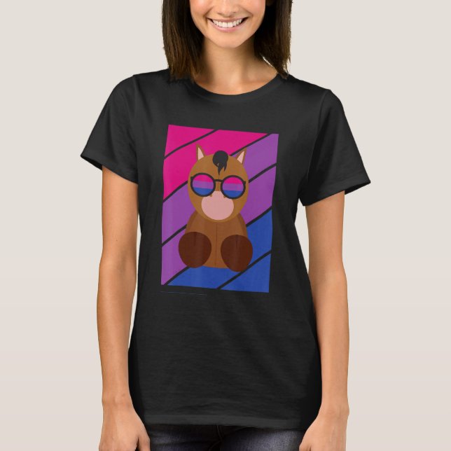 Camiseta Orgullo Caballo Bandera Bisexual Lgbtq Orgullo Org (Anverso)