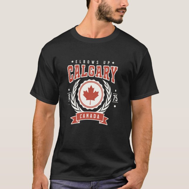 Camiseta Orgullo canadiense codos arriba día de Canadá Calg (Anverso)