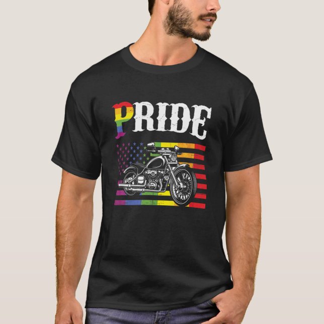 Camiseta Orgullo, ciclismo gay, club de motocicleta LGBT, o (Anverso)
