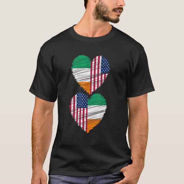 Camiseta Orgullo ciudadano doble de la bandera irlandesa es (Anverso)