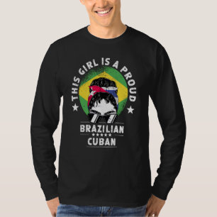 Camiseta Orgullo Ciudadano Mujer Adulta Niña Cubana Bandera