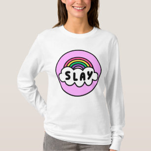 Camiseta Orgullo- color arcoiris con nubes.
