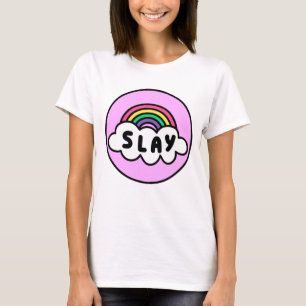 Camiseta Orgullo- color arcoiris con nubes.