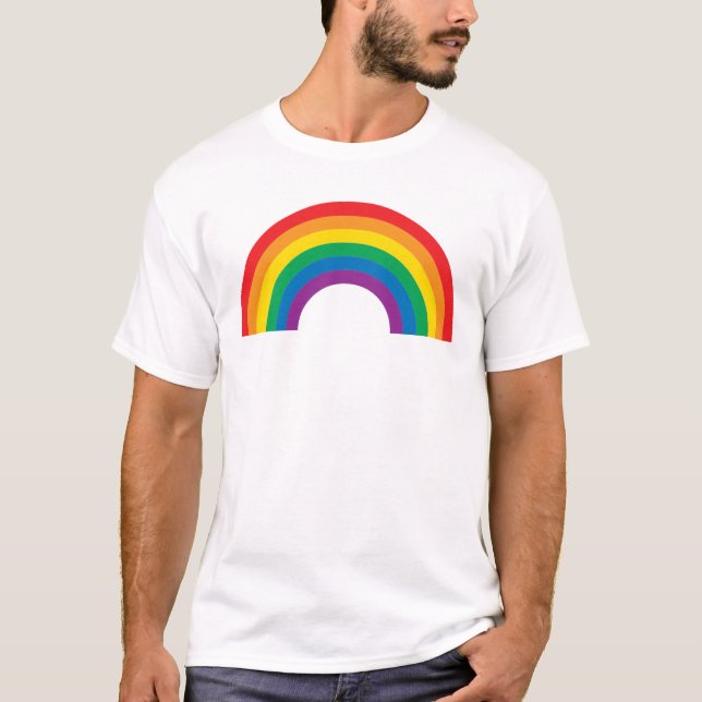 Camiseta Orgullo | Colorido diseño arcoiris (Anverso)