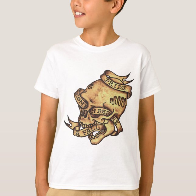 Camiseta Orgullo Cometh antes de una caída. (Anverso)