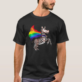 Camiseta Orgullo comunitario LGBT Bandera arco iris cebra c