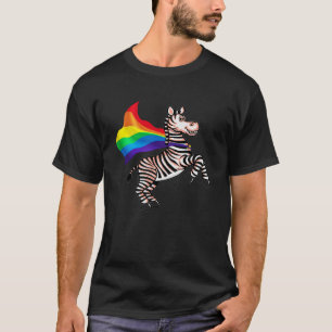 Camiseta Orgullo comunitario LGBT Bandera arco iris cebra c