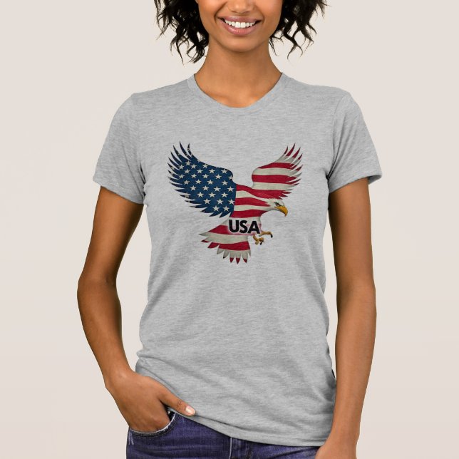 Camiseta Orgullo con bandera de Estados Unidos de Águila Pa (Anverso)