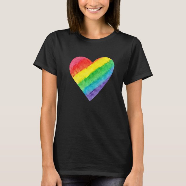 Camiseta Orgullo Corazón Amor Arcoiris Lgbtq+ Igual (Anverso)