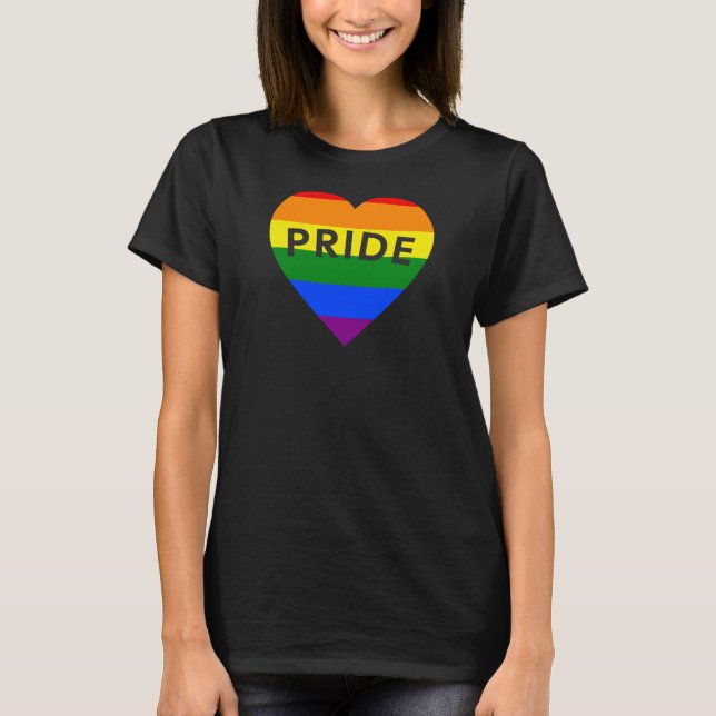 Camiseta Orgullo Corazón Arcoíris (Anverso)