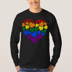 Camiseta Orgullo - corazón de color arcoíris gay para el am