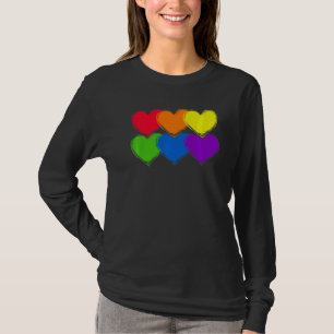 Camiseta Orgullo Corazón Lgbtq Bisexual Amo Arcoiris Transg