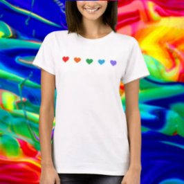 Camiseta Orgullo Corazones de Arcoíris