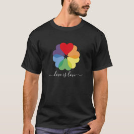Camiseta Orgullo Corazones de Arcoiris El amor es amor