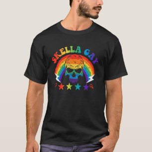 Camiseta Orgullo craneal Arcoiris Vintage Skella Gay Lgbt h