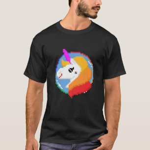 Camiseta Orgullo de 8 bits unicornio con gráfico arcoíris L