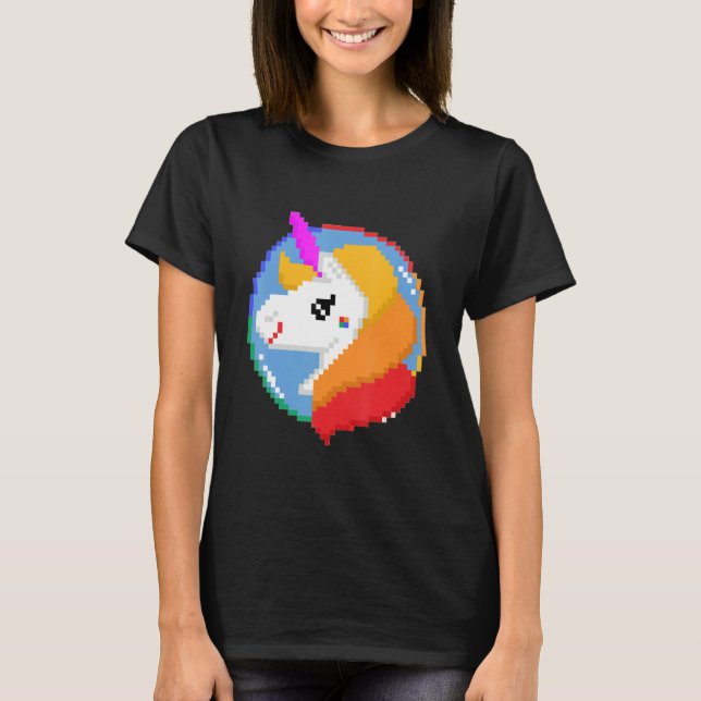 Camiseta Orgullo de 8 bits unicornio lgbt Equa (Anverso)