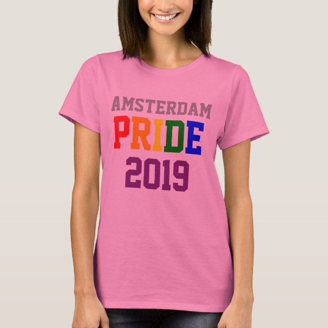 Camiseta Orgullo de Ámsterdam personalizado 2019 (Anverso)