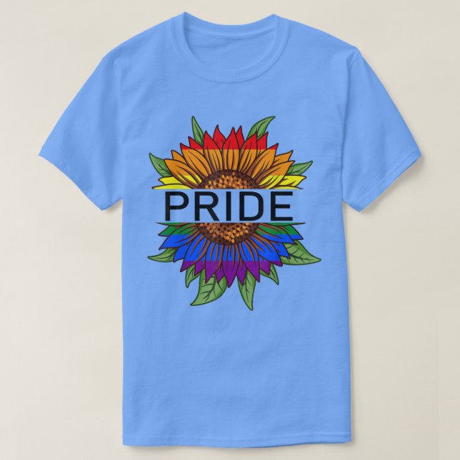 Camiseta Orgullo de bandera arcoiris con bandera de girasol (Diseño del anverso)