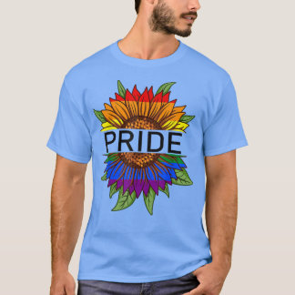 Camiseta Orgullo de bandera arcoiris con bandera de girasol