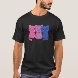 Camiseta Orgullo de bandera Bi Gatos Lgbtq Gato bisexual
