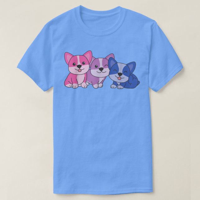 Camiseta Orgullo de Bandera Bi Lgbtq Dogs Bi Corgi (Diseño del anverso)