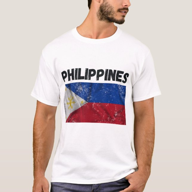 Camiseta Orgullo de bandera filipina vintage (Anverso)