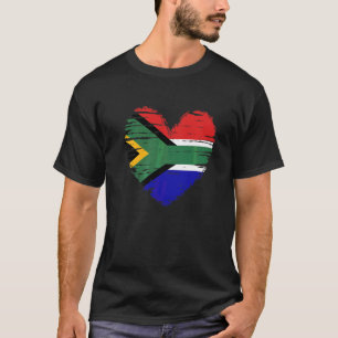 Camiseta Orgullo de Bandera Sudafricana de Corazón