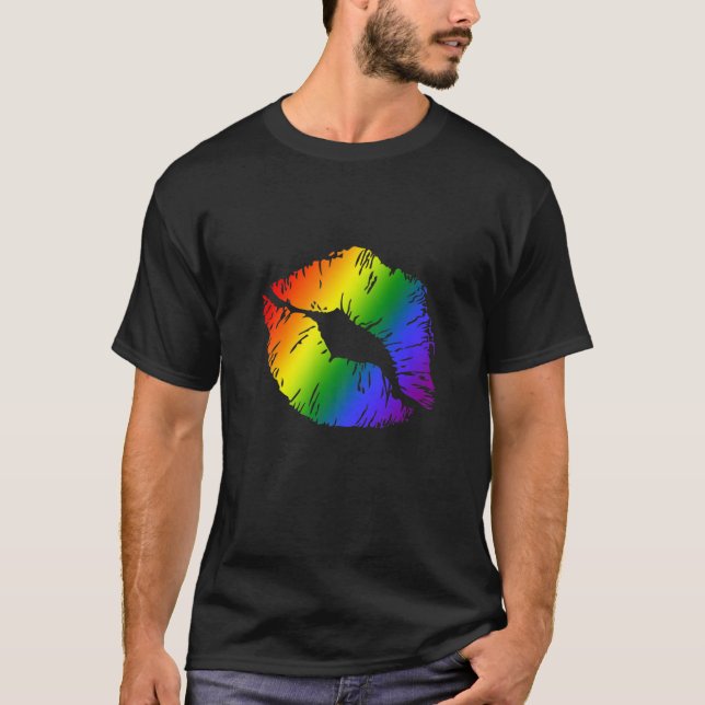 Camiseta Orgullo de Beso Boca Amor Orgullo Arcoiris CSD Org (Anverso)