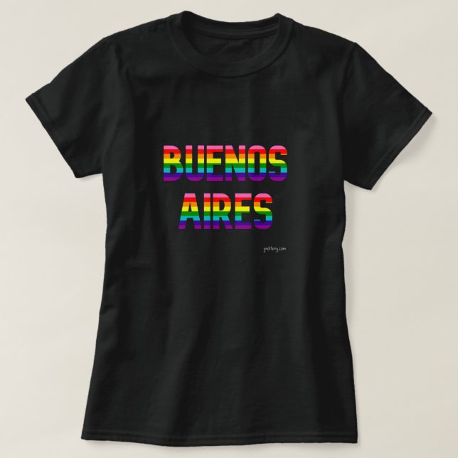 Camiseta Orgullo de Buenos Aires T Shirt W. | Bandera arco  (Diseño del anverso)