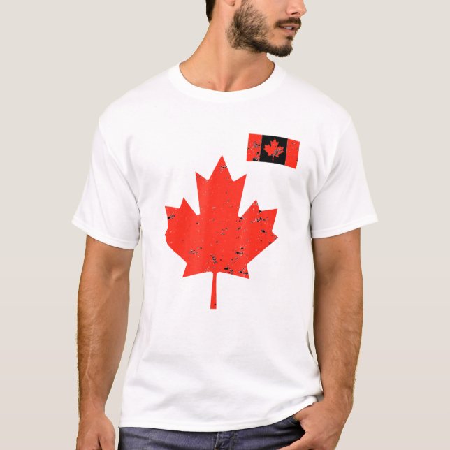 Camiseta Orgullo de Canadá - Hoja de arce canadiense y vint (Anverso)