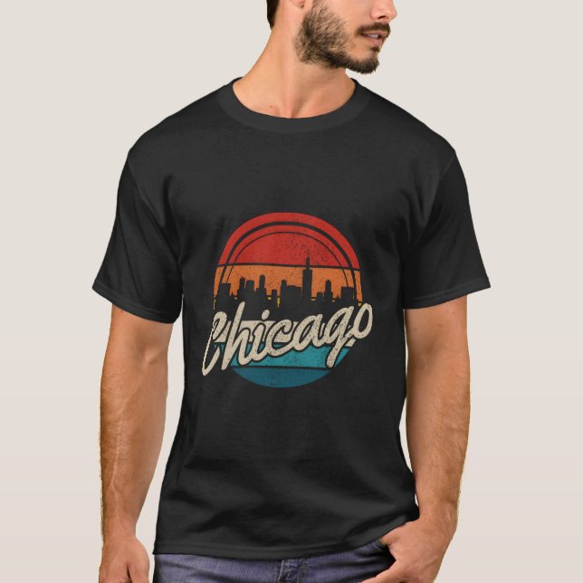 Camiseta Orgullo de Chicago Skyline Illinois (Anverso)