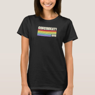 Camiseta Orgullo de Cincinnati Ohio Bandera Arcoiris Orgull