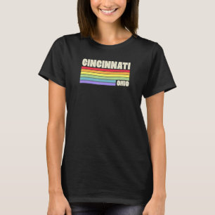 Camiseta Orgullo de Cincinnati Ohio Bandera Arcoiris Orgull