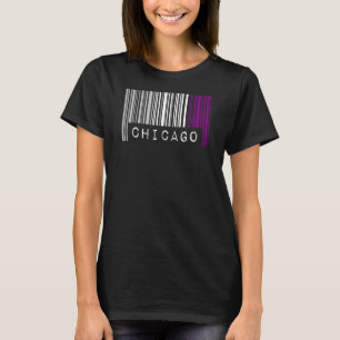 Camiseta Orgullo de código de barras asexual Chicago Illino