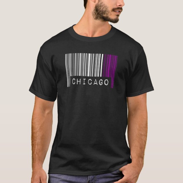 Camiseta Orgullo de código de barras asexual Chicago Illino (Anverso)