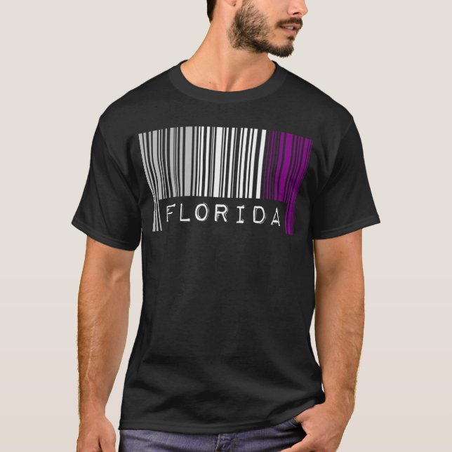 Camiseta Orgullo de código de barras asexual Florida Ace Ae (Anverso)