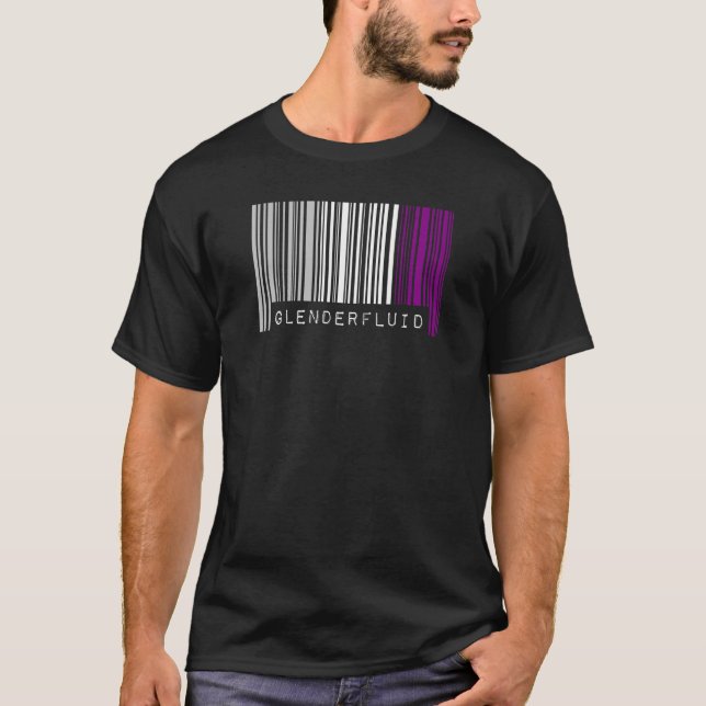 Camiseta Orgullo de código de barras asexual género fluido  (Anverso)