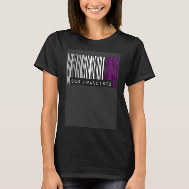 Camiseta Orgullo de código de barras asexual San Francisco  (Anverso)