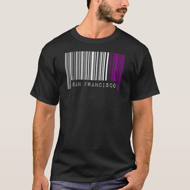Camiseta Orgullo de código de barras asexual San Francisco  (Anverso)