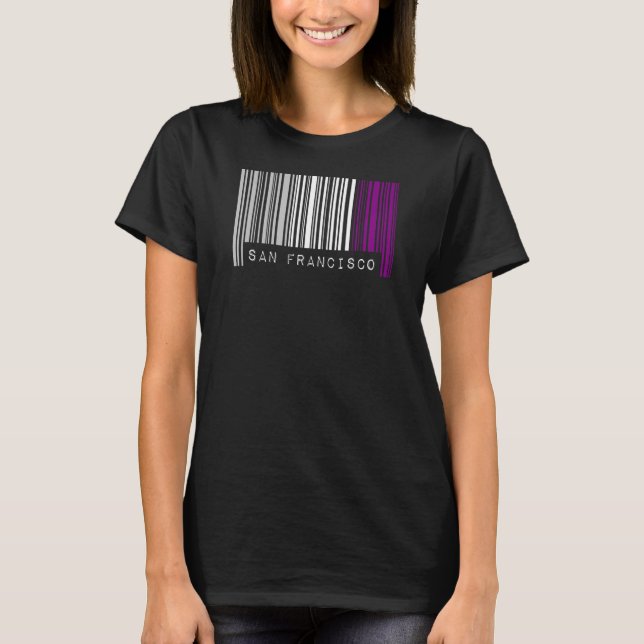 Camiseta Orgullo de código de barras asexual San Francisco  (Anverso)