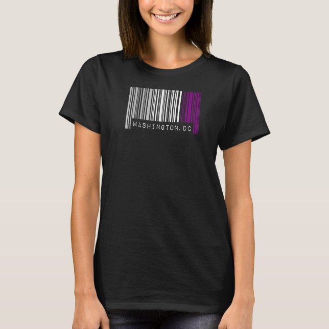 Camiseta Orgullo de código de barras asexual Washington Dc  (Anverso)