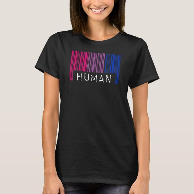 Camiseta Orgullo de código de barras bisexual Orgullo human (Anverso)