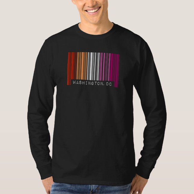Camiseta Orgullo de código de barras gay lésbico Washington (Anverso)