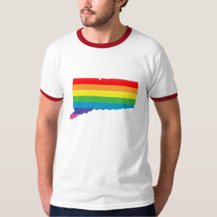 Camiseta orgullo de Connecticut. rayado
