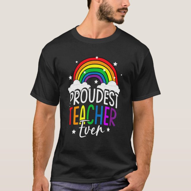 Camiseta Orgullo de enseñar Orgullo Gay Bandera Arcoiris LG (Anverso)