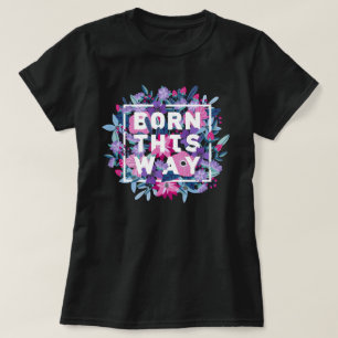 Camiseta Orgullo De Floral Azul Púrpura Rosa