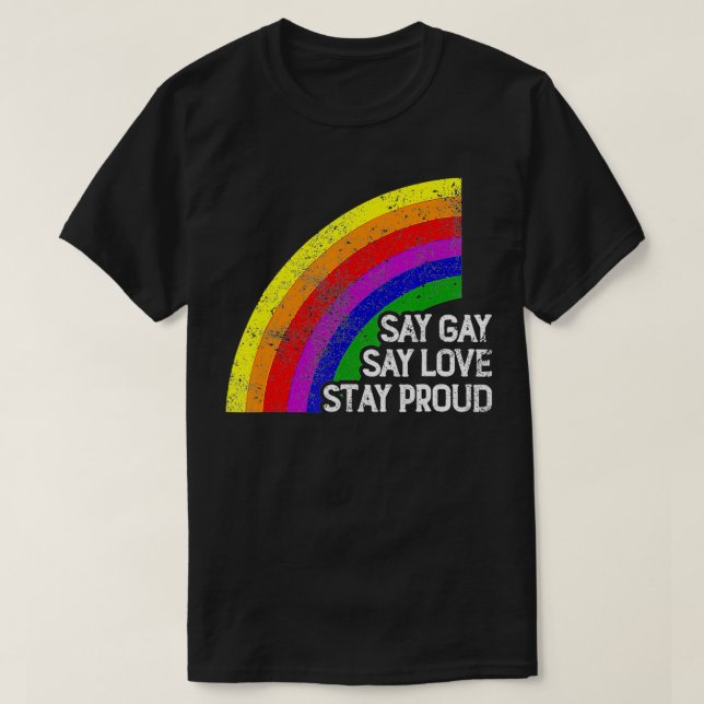 Camiseta Orgullo de Florida dice Gay diga Amor Permanezca O (Diseño del anverso)