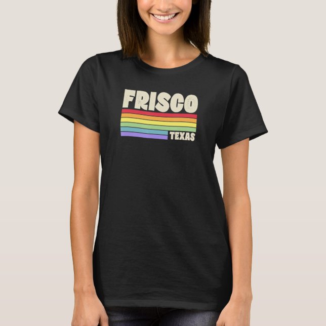 Camiseta Orgullo de Frisco Texas Bandera Arcoiris Orgullo G (Anverso)