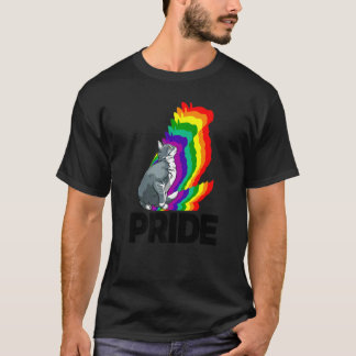 Camiseta Orgullo de gato Color de arcoíris de gato Gato Gat